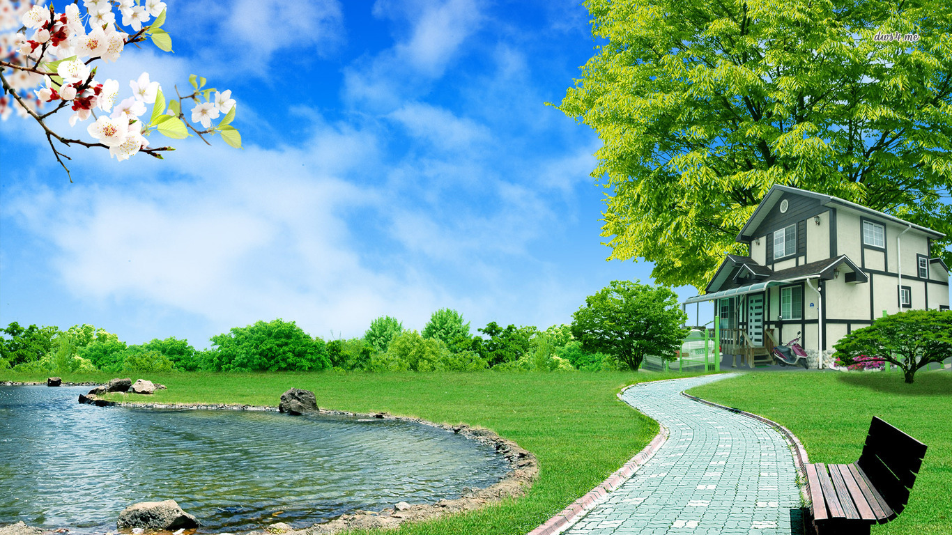 4025-summer-landscape-1366x768-digital-art-wallpaper
